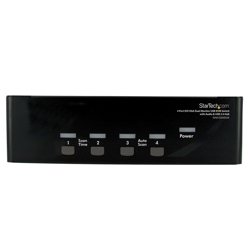 1 pcs - StarTech.com 4 Port Dual Monitor USB DVI KVM Switch, 3.5 mm Stereo 1920 x 1440 Maximum Resolution
