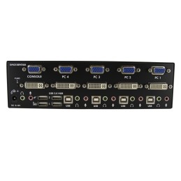 1 pcs - StarTech.com 4 Port Dual Monitor USB DVI KVM Switch, 3.5 mm Stereo 1920 x 1440 Maximum Resolution