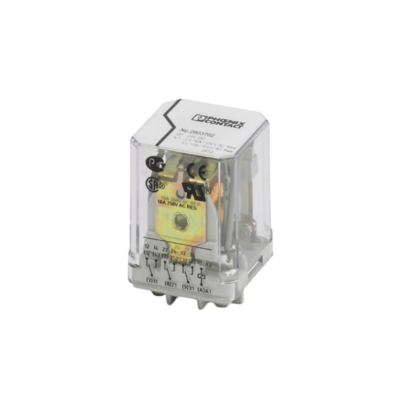 1 pcs : 2903702 - RELAY GEN PURPOSE 3PDT 16A 24V