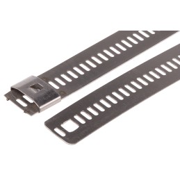 1 Bag of 100 - RS PRO Cable Tie, Ladder, 610mm x 12 mm, Metallic 316 Stainless Steel, Pk-100