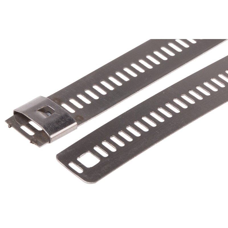 1 Bag of 100 - RS PRO Cable Tie, Ladder, 610mm x 12 mm, Metallic 316 Stainless Steel, Pk-100
