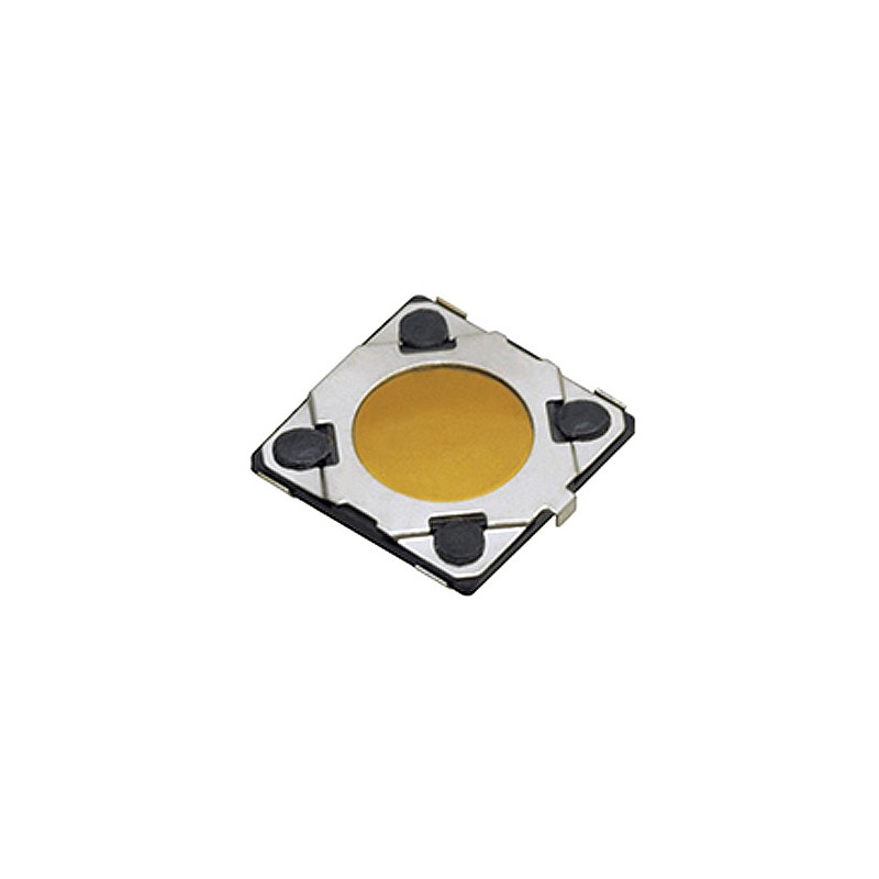 50 pcs - IP67 Black Push Plate Tactile Switch, SPST 20 mA @ 15 V dc 4.3mm Surface Mount