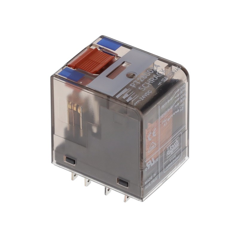 1 pcs : PT280024 - RELAY GEN PURPOSE DPDT 12A 24V