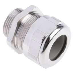 1 Bag of 5 - ABB Metallic Nickel Plated Brass Cable Gland, M25 Thread, 17mm Min, 20mm Max, IP68