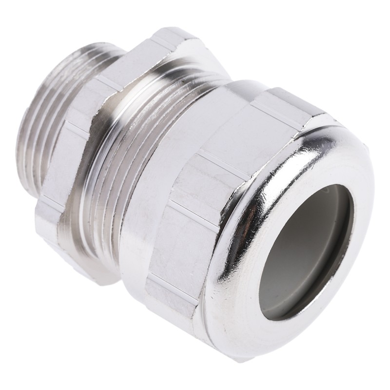1 Bag of 5 - ABB Metallic Nickel Plated Brass Cable Gland, M25 Thread, 17mm Min, 20mm Max, IP68