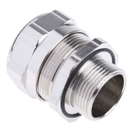 1 Bag of 5 - ABB Metallic Nickel Plated Brass Cable Gland, M25 Thread, 17mm Min, 20mm Max, IP68