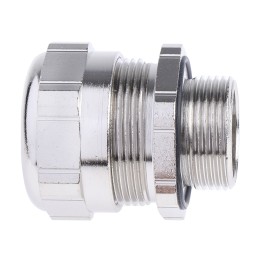1 Bag of 5 - ABB Metallic Nickel Plated Brass Cable Gland, M25 Thread, 17mm Min, 20mm Max, IP68