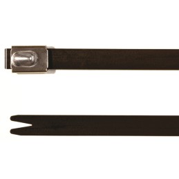 1 Bag of 50 - HellermannTyton Cable Tie, Roller Ball, 681mm x 7.9 mm, Black 316 Stainless Steel, Pk-50