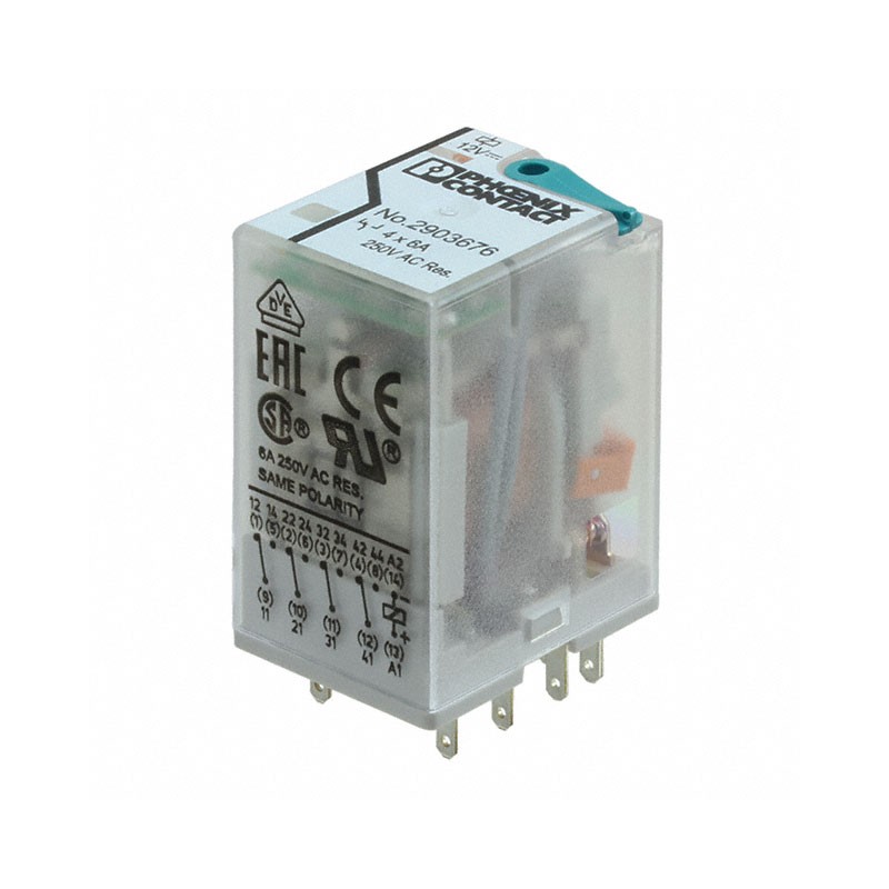 1 pcs : 2903676 - RELAY GEN PURPOSE 4PDT 6A 12V