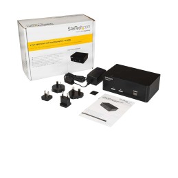 1 pcs - StarTech.com 2 Port Dual Monitor USB DisplayPort KVM Switch, 3.5 mm Stereo 3840 x 2160 Maximum Resolution