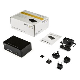 1 pcs - StarTech.com 2 Port Dual Monitor USB DisplayPort KVM Switch, 3.5 mm Stereo 3840 x 2160 Maximum Resolution