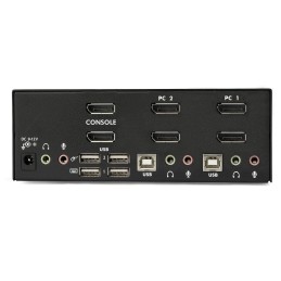 1 pcs - StarTech.com 2 Port Dual Monitor USB DisplayPort KVM Switch, 3.5 mm Stereo 3840 x 2160 Maximum Resolution
