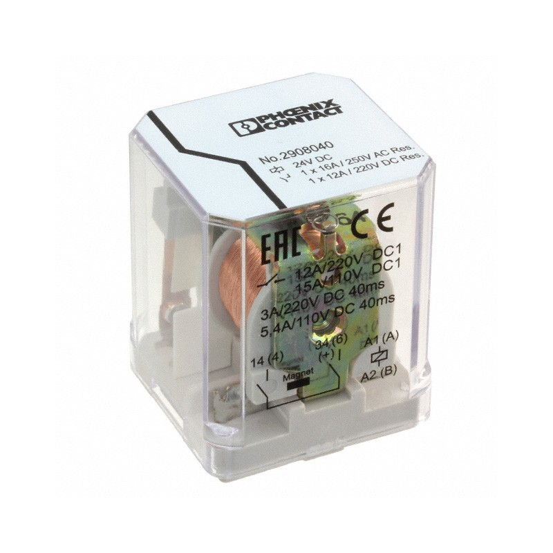 1 pcs : 2908040 - RELAY GEN PURPOSE SPST 16A 24V