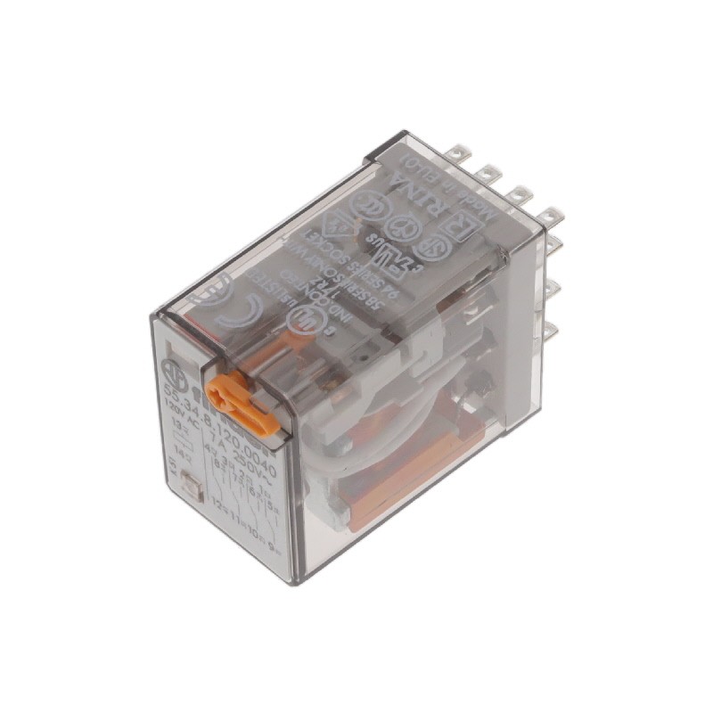 1 pcs : 55.34.8.120.0040 - RELAY GEN PURPOSE 4PDT 7A 120V