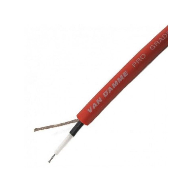 1 Reel of 1 - Van Damme Screened 2 Core, 0.22 mm² CSA, 6mm od, 100m, Red