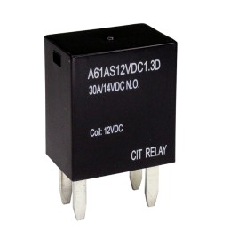 1 pcs : A61AS12VDC1.3D - RELAY AUTOMOTIVE SPST 30A 12V