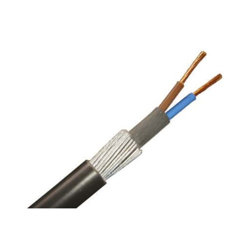 1 Reel of 100 M - RS PRO 2 Core Power Cable, 1.5 mm², 100m Armoured, Black PVC Sheath, 600/1000 V