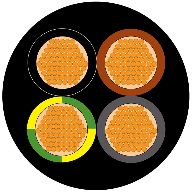 1 Reel of 100 M - RS PRO 4 Core Power Cable, 1.5 mm², 100m, Black CPE Sheath, 450 V, 750 V