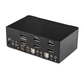 1 pcs - StarTech.com 2 Port Dual Monitor USB DisplayPort KVM Switch, 3.5 mm Stereo 2560 x 1600 Maximum Resolution