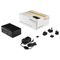 1 pcs - StarTech.com 2 Port Dual Monitor USB DisplayPort KVM Switch, 3.5 mm Stereo 2560 x 1600 Maximum Resolution