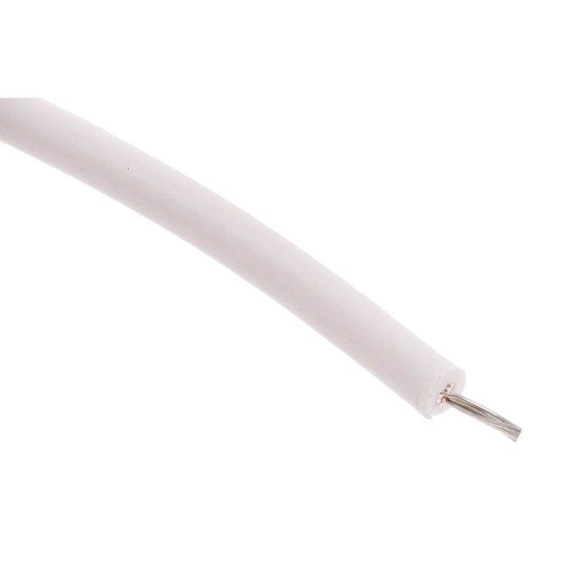1 Reel of 100 M - RS PRO White Hook Up Wire, 14 AWG, 37/0.25 mm, 100m, ETFE Insulation
