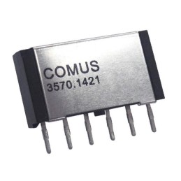 1 pcs : 3570-1421-052 - RELAY REED SIP DPST .5A 5V W/EMI