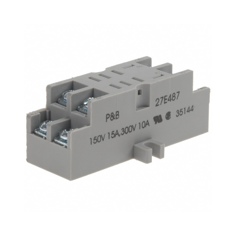 1 pcs : 27E487 - RELAY SOCKET 8 POS CHASSIS MOUNT