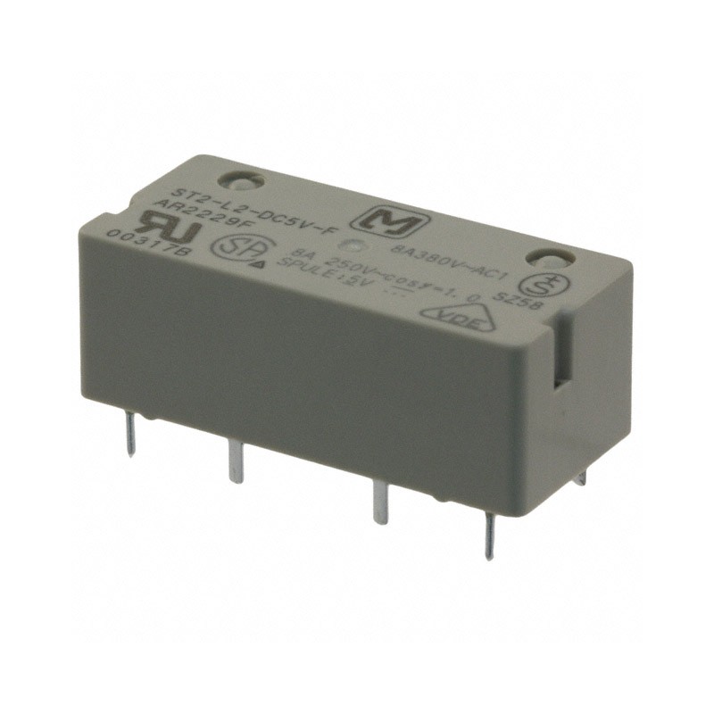 1 pcs : ST2-L2-DC5V-F - RELAY GEN PURPOSE DPST 8A 5V