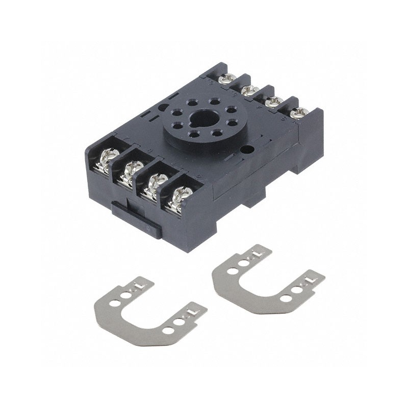 1 pcs : SR2P-06 - RELAY SOCKET 8 POSITION DIN RAIL
