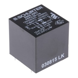 1 pcs - Schurter, FPP2 1A 250 V ac 60Hz, Through Hole RFI Filter, Pin, Single Phase