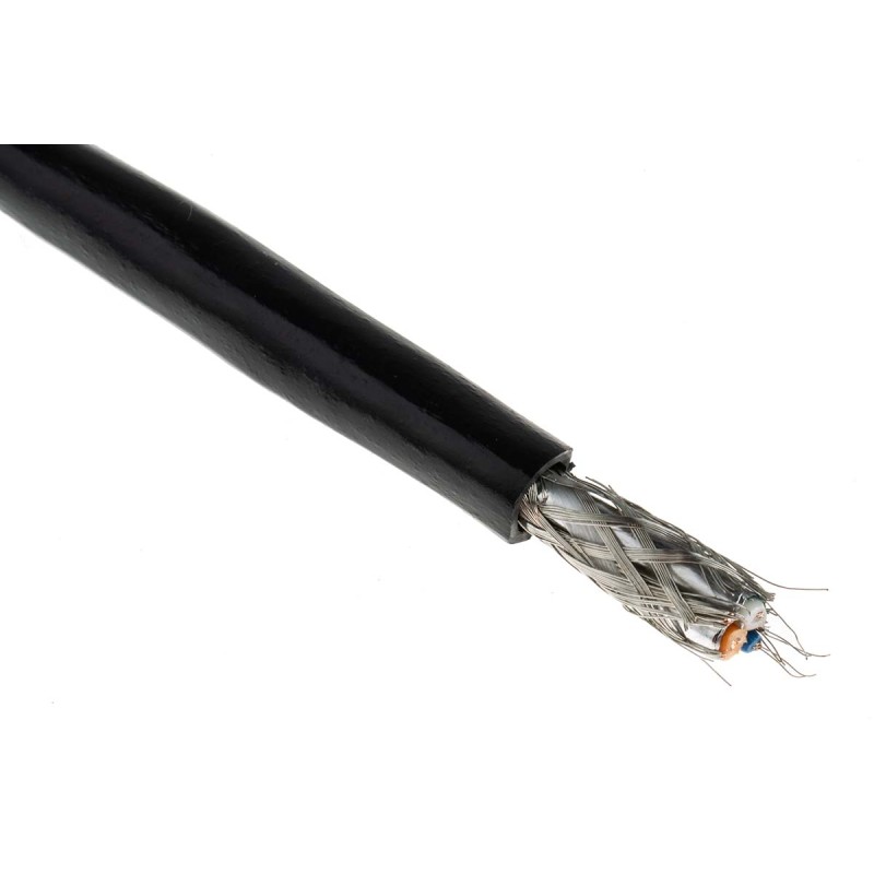 1 Reel of 152 M - Belden Twisted Pair Multicore Industrial Cable, 1 Pairs, 0.36 mm², 3 Cores, 22 AWG, Screened, 152m, Black Shea