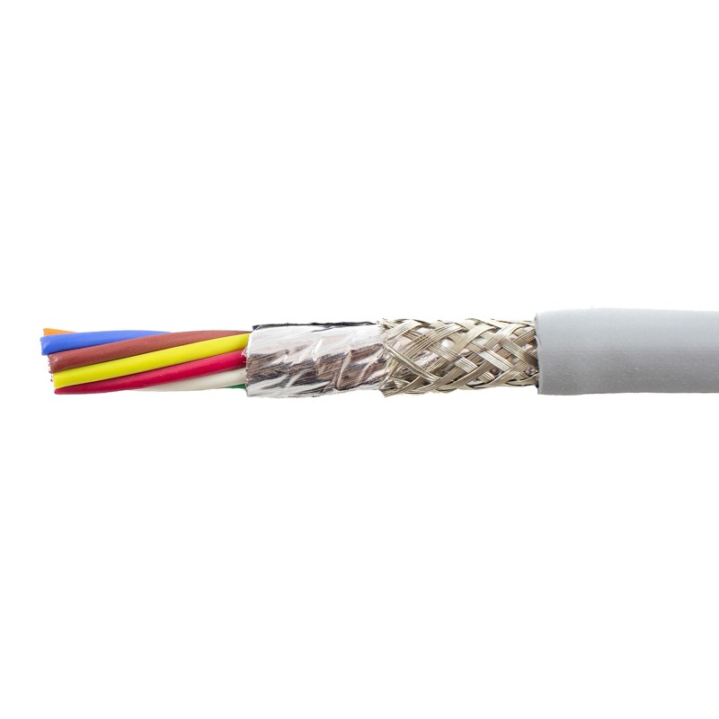 1 Reel of 30 M - Alpha Wire EcoCable Mini Control Cable, 8 Cores, 0.09 mm², ECO, Screened, 30m, Grey mPPE Sheath, 28 AWG