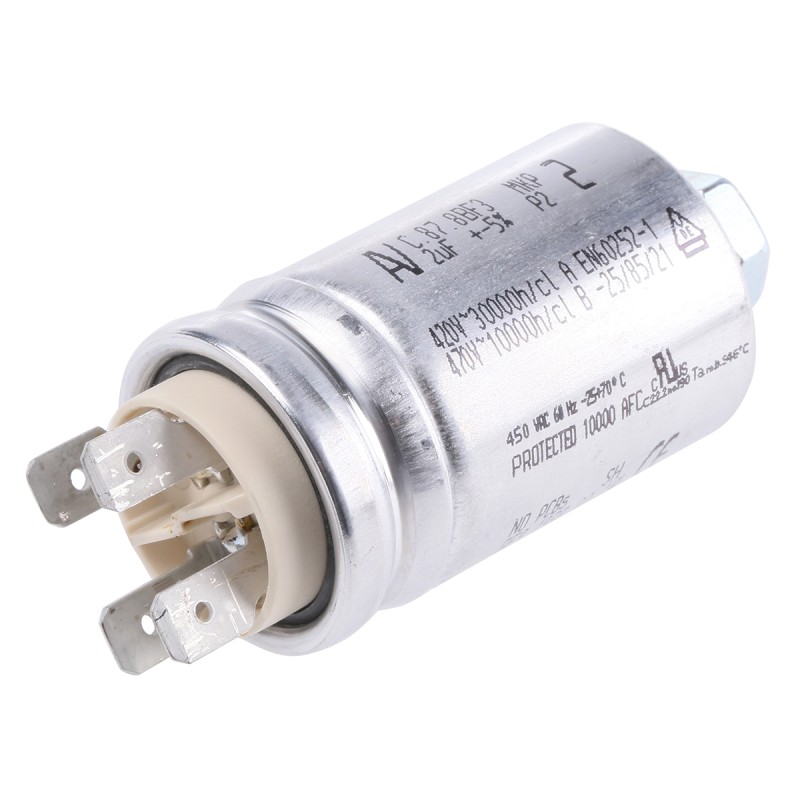 1 pcs - KEMET 2μF Polypropylene Capacitor PP 500V ac ±5% Tolerance Chassis Mount C87 Series