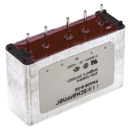 1 pcs - Schaffner, FN406 6A 250 V ac 400Hz, PCB Mount EMC Filter, Pin, Single Phase