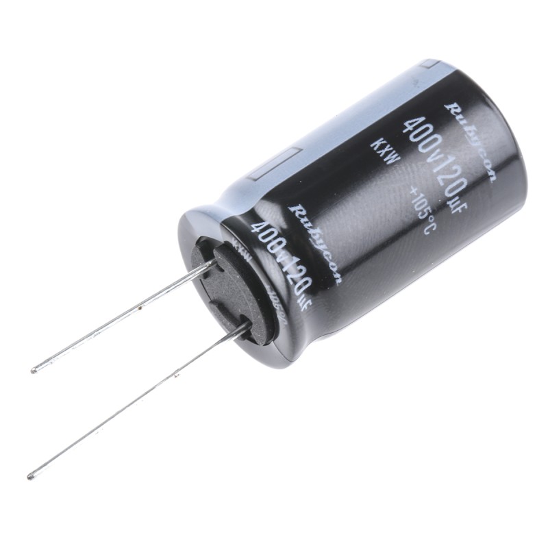 1 pcs - Rubycon 120μF Aluminium Electrolytic Capacitor 400V dc, Radial, Through Hole - 400KXW120MEFC18X30