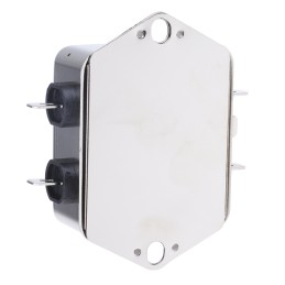 1 pcs - Schaffner, FN2030 6A 250 V ac/dc 400Hz, Chassis Mount EMI Filter, Fast-On, Single Phase