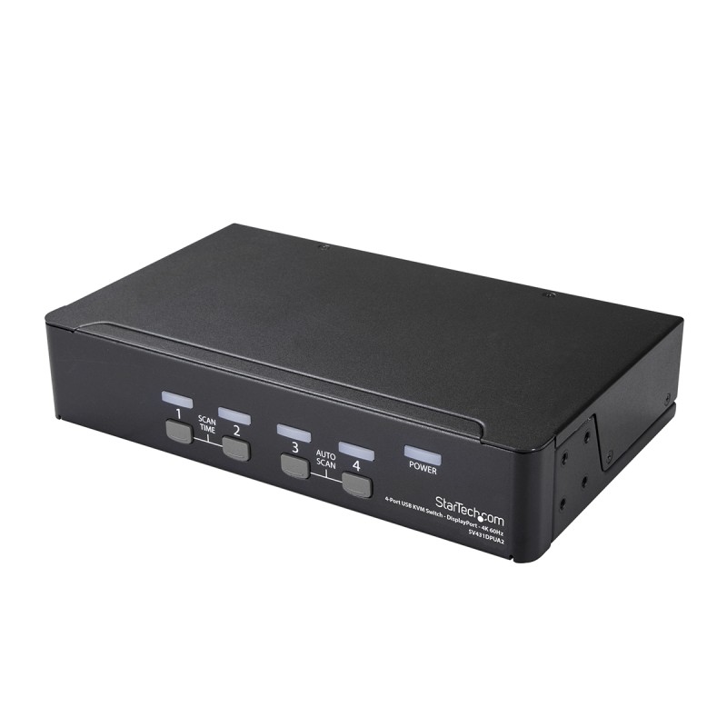 1 pcs - StarTech.com 4 Port USB DisplayPort KVM Switch, 3.5 mm Stereo 3840 x 2160 Maximum Resolution
