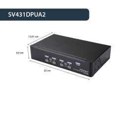 1 pcs - StarTech.com 4 Port USB DisplayPort KVM Switch, 3.5 mm Stereo 3840 x 2160 Maximum Resolution