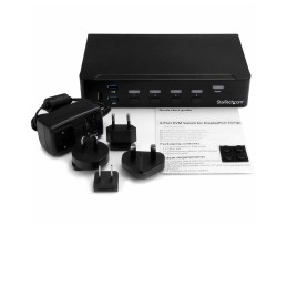 1 pcs - StarTech.com 4 Port USB DisplayPort KVM Switch, 3.5 mm Stereo 3840 x 2160 Maximum Resolution