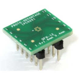 1 pcs : IPC0261 - QFN-12 TO DIP-12 SMT ADAPTER (0.
