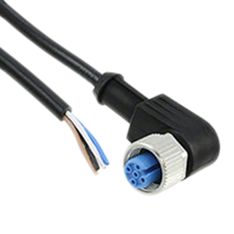 1 pcs - TE Connectivity Right Angle Female 4 way M12 to Unterminated Sensor Actuator Cable, 1.5m