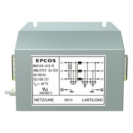 1 pcs - EPCOS, B84143A*R000 36A 440 V ac 50 - 60Hz, Flange Mount EMC Filter, Screw 3 Phase