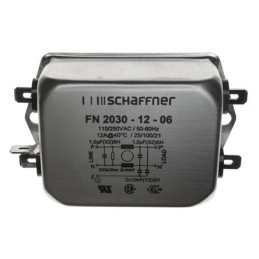 1 pcs - Schaffner, FN2030 12A 250 V ac/dc 400Hz, Chassis Mount EMI Filter, Fast-On, Single Phase