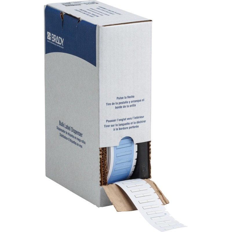 1 Box of 5000 - Brady B-342 Black on White Heatshrink Labels, 12.70 mm Width, 4.62mm Label Length, 12.7mm Label Width