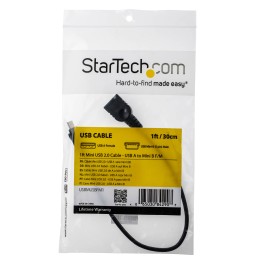 1 pcs - StarTech.com USB 2.0 Cable, Male Mini USB B to Female USB A Cable, 300mm