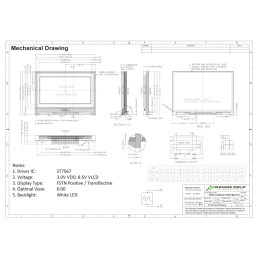 1 pcs - NEWHAVEN DISPLAY INTERNATIONAL NHD-C12864LZ-FSW-FBW-3V3 NHD LCD LCD Display, White on White, Transflective