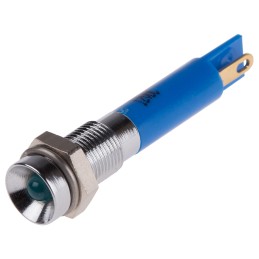 1 pcs - RS PRO Blue Panel Mount Indicator, 12V dc, 6mm Mounting Hole Size, Solder Tab Termination
