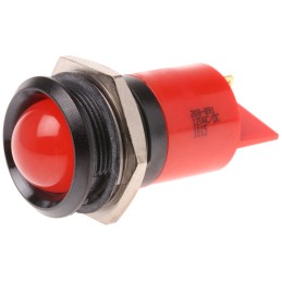 1 pcs - RS PRO Red Panel Mount Indicator, 22mm Mounting Hole Size, Solder Tab Termination