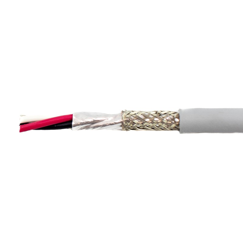 1 Reel of 30 M - Alpha Wire EcoCable Mini Control Cable, 3 Cores, 0.24 mm², ECO, Screened, 30m, Grey mPPE Sheath, 24 AWG