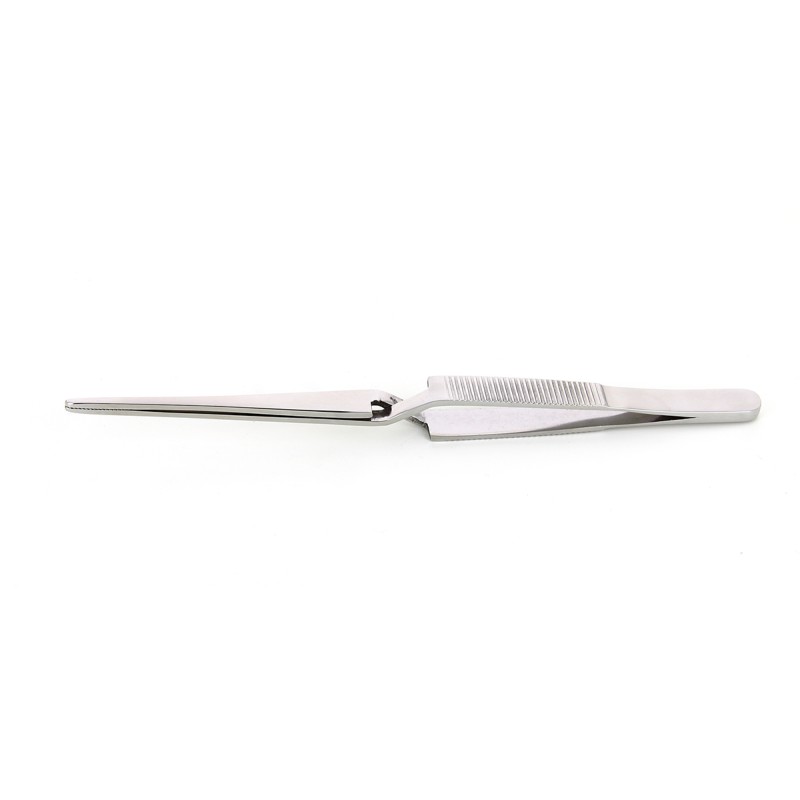 1 pcs - RS PRO 165 mm, Stainless Steel, Blunt, Round, Serrated, Tweezers